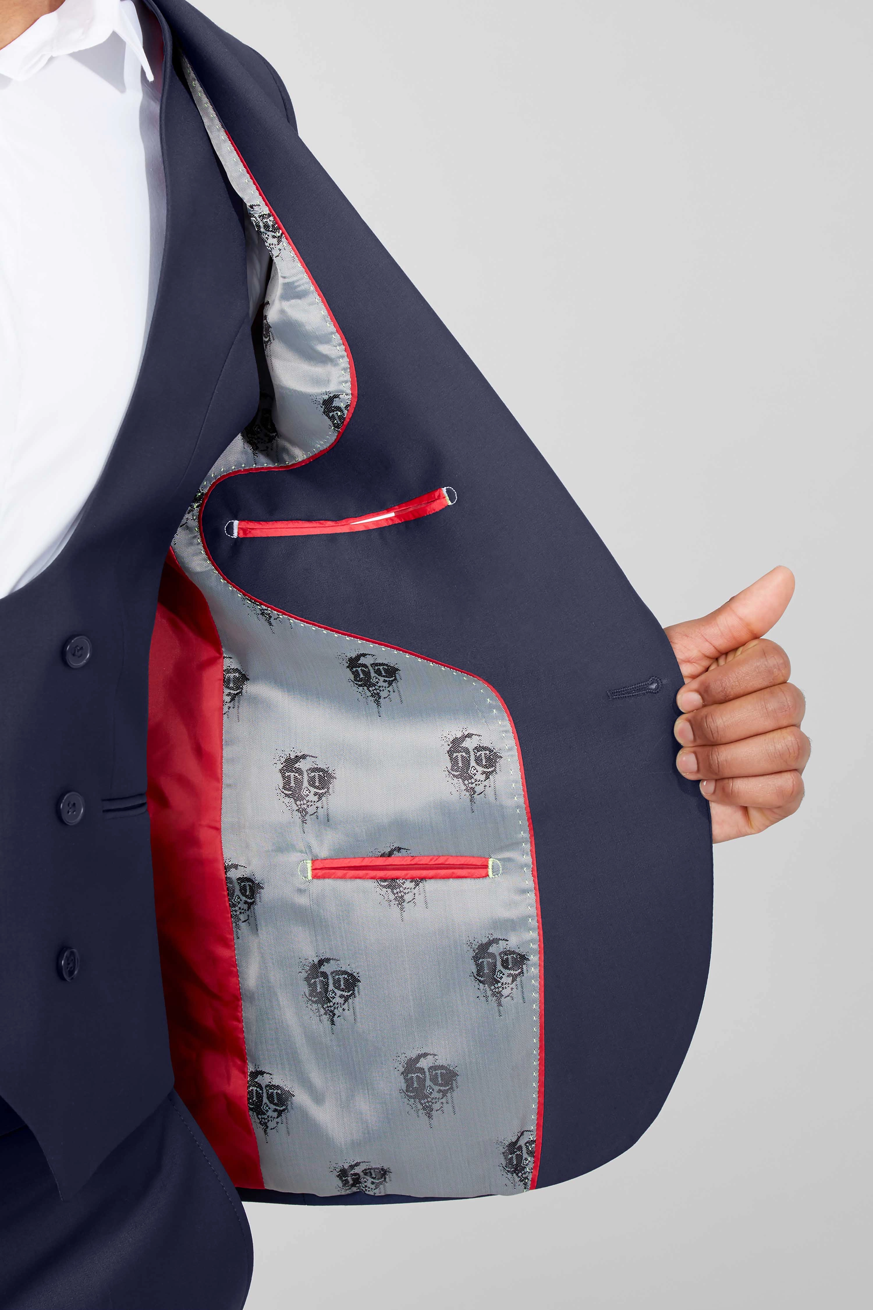 Drake Skinny Fit Navy Wool Suit - ARCHIVE