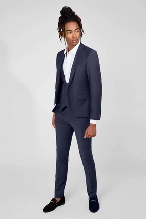 Drake Skinny Fit Navy Wool Suit - ARCHIVE