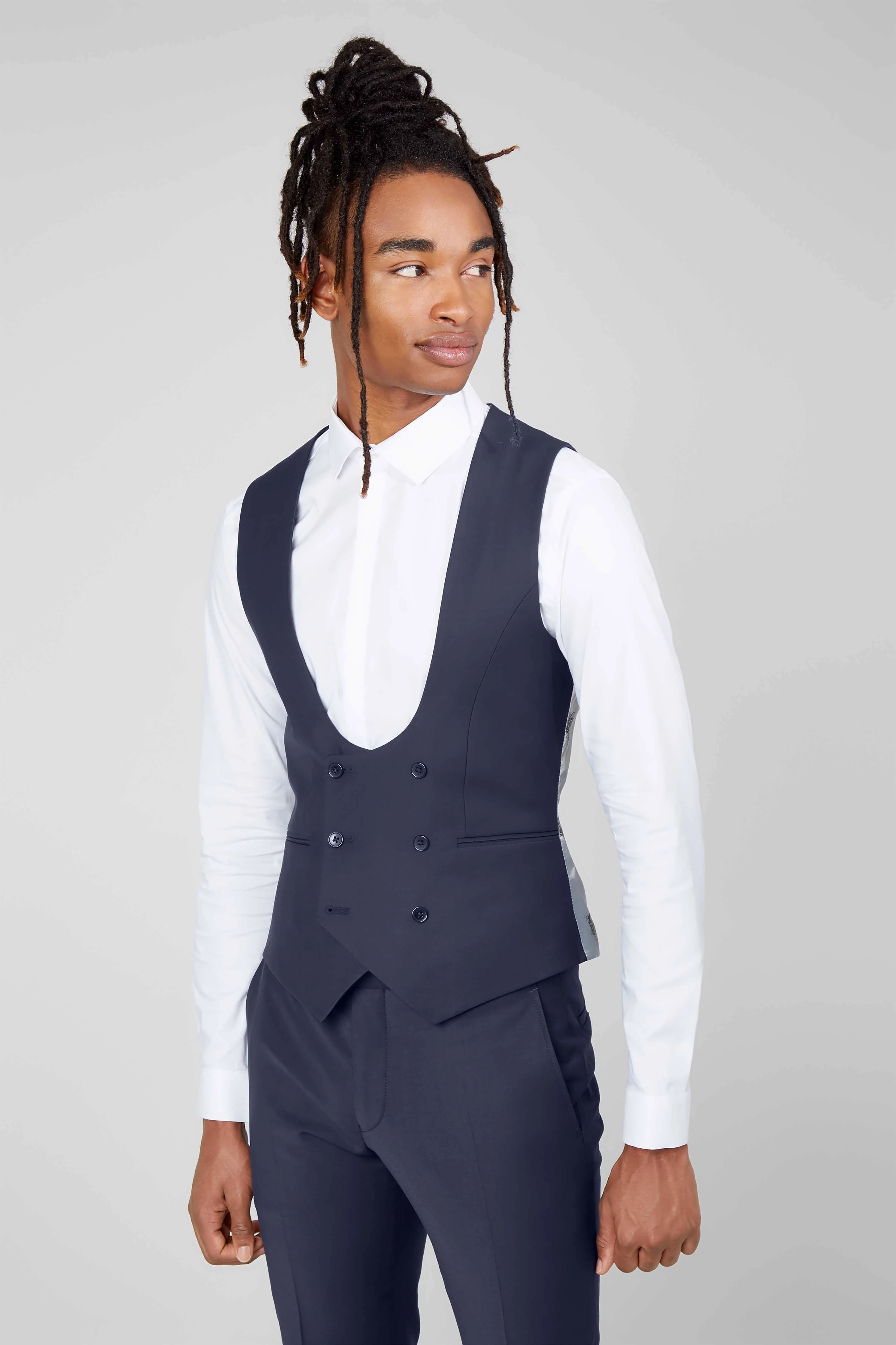 Drake Skinny Fit Navy Wool Suit - ARCHIVE
