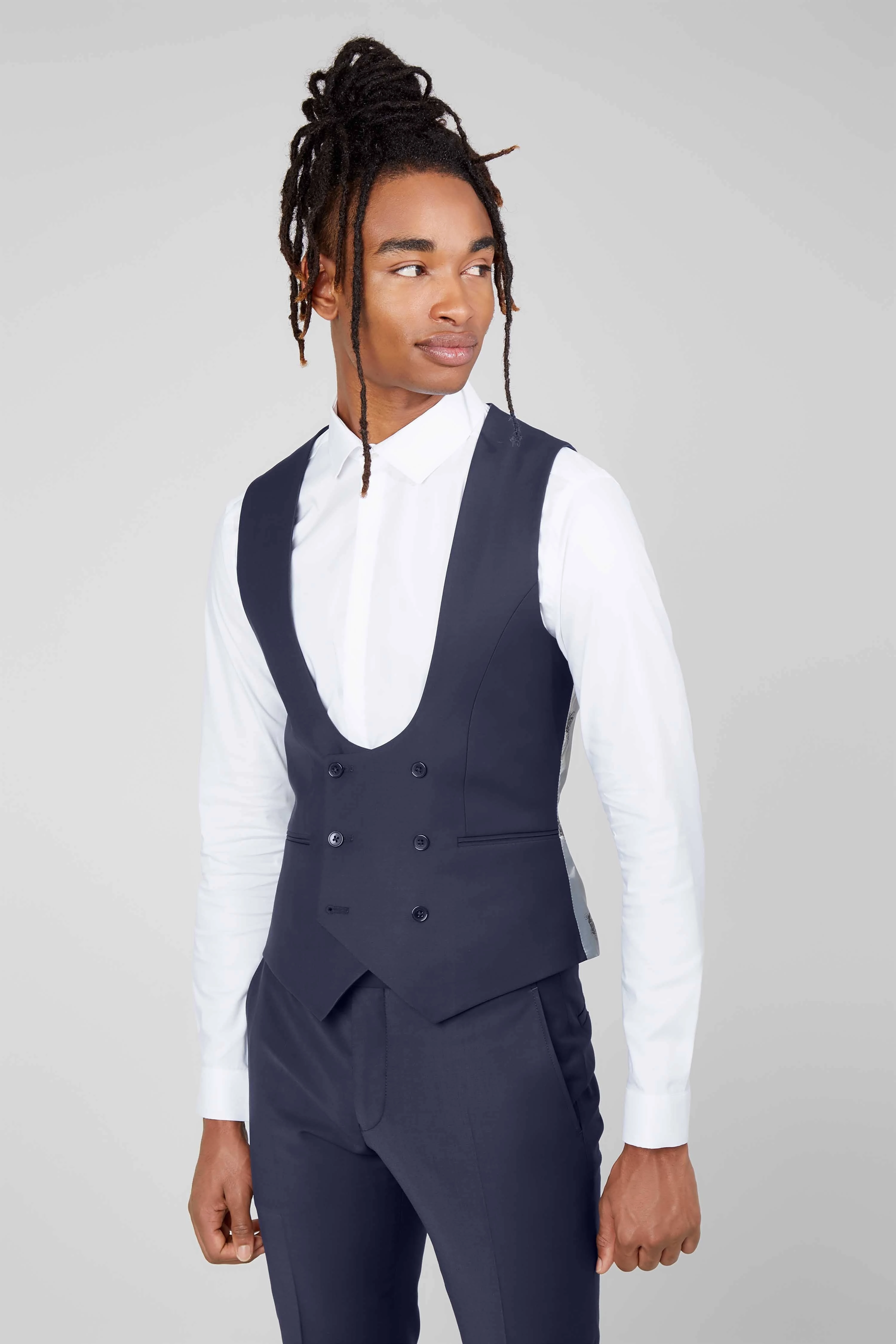Drake Skinny Fit Navy Wool Suit - ARCHIVE