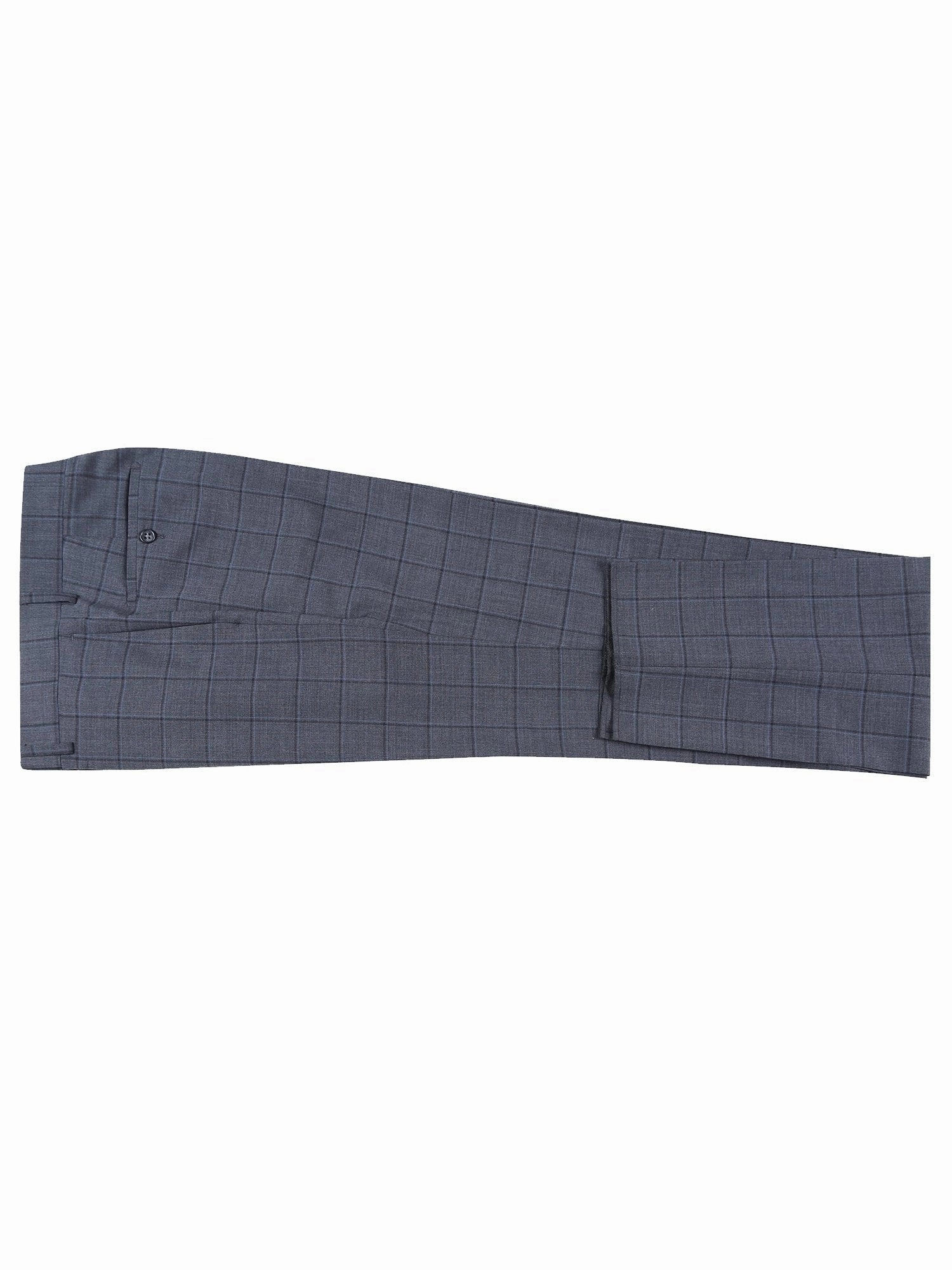 English Laundry Slim Fit Charcoal Checked Wool Suit