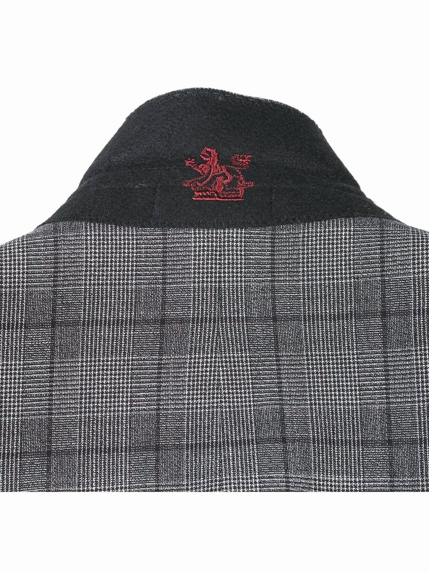 English Laundry Slim Fit Double-Breasted Check Peak Lapel Suit