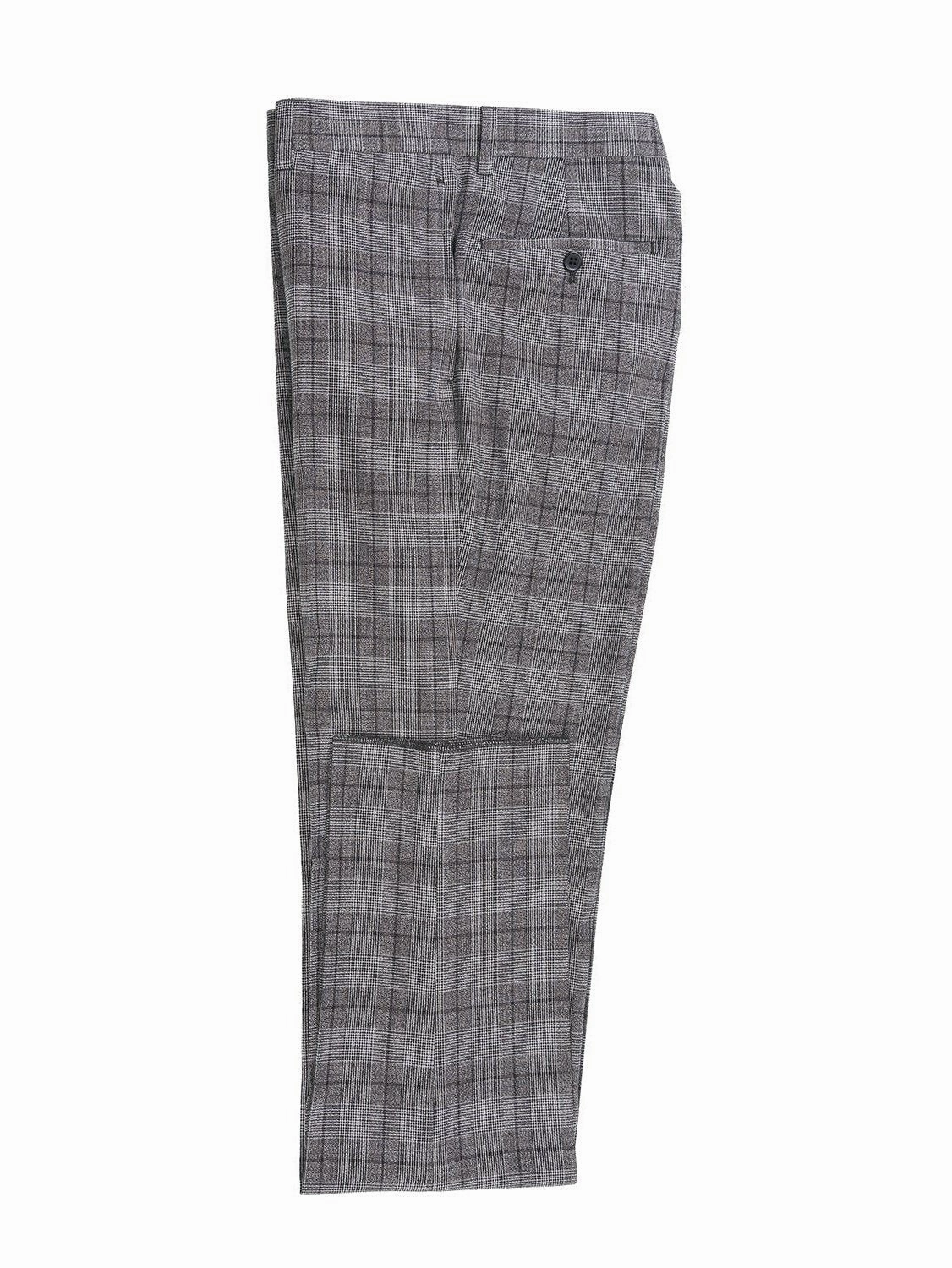 English Laundry Slim Fit Double-Breasted Check Peak Lapel Suit