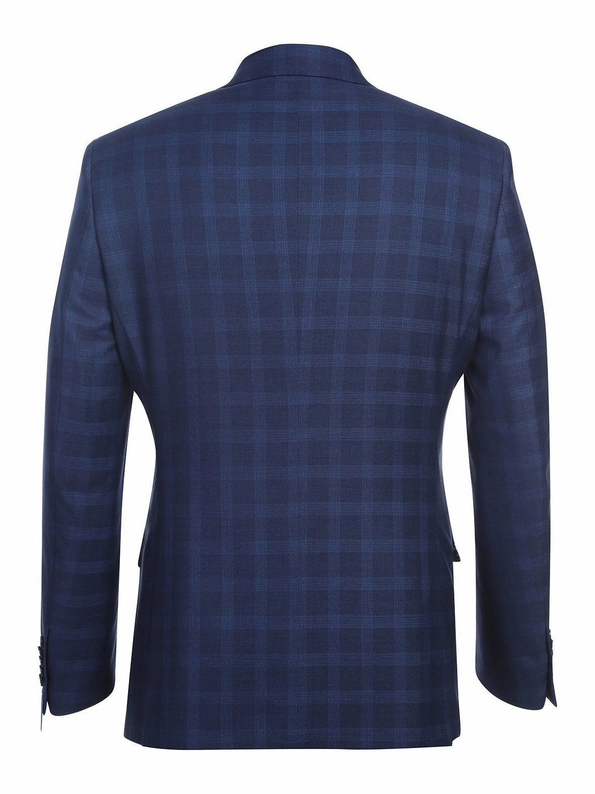 English Laundry Slim Fit Two button Navy Check Peak Lapel Suit