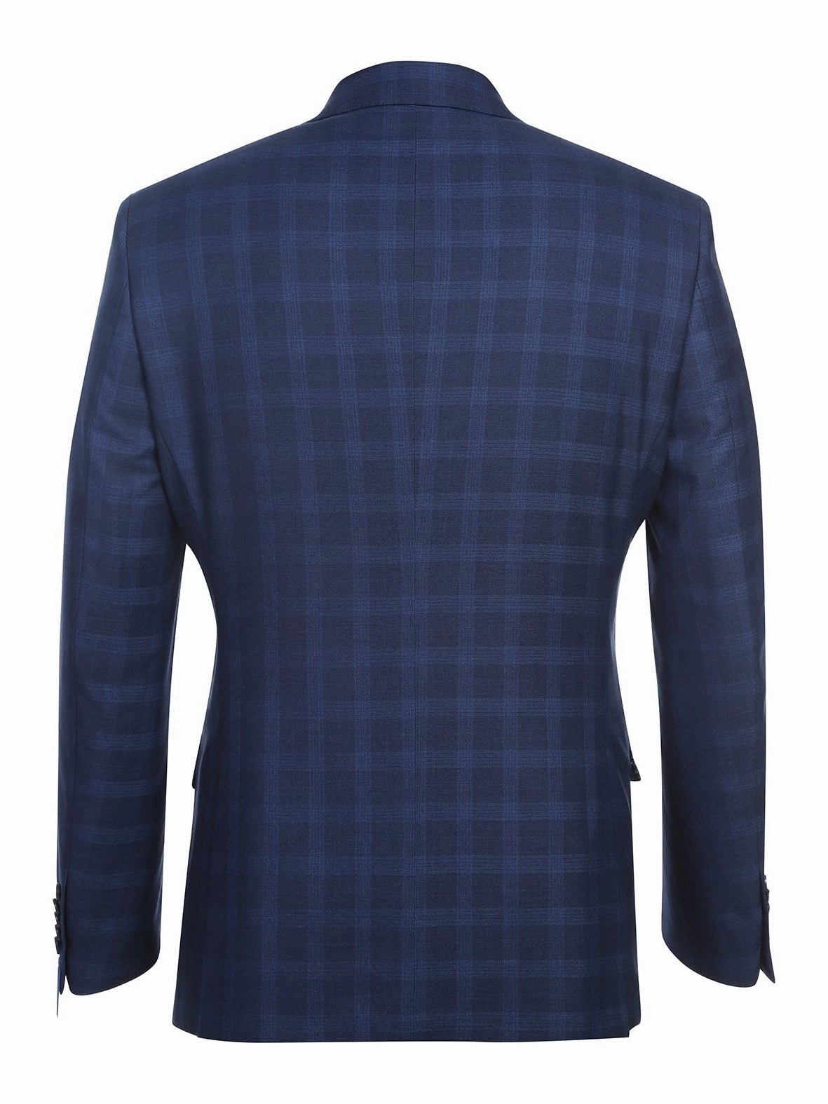 English Laundry Slim Fit Two button Navy Check Peak Lapel Suit