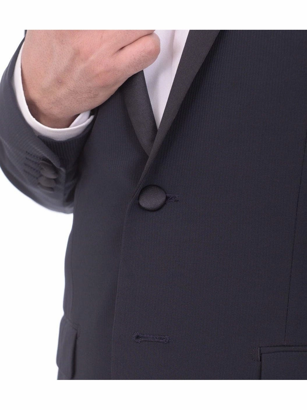 EP Slim Fit Navy Blue Tonal Striped Two Button Tuxedo Suit