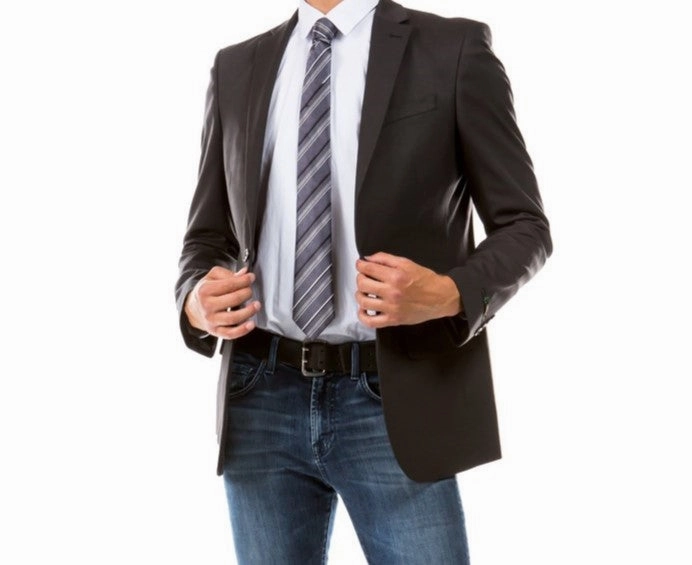 Fornido Collection: Dark Gray Solid Color Single Breasted Jacket - Modern Fit