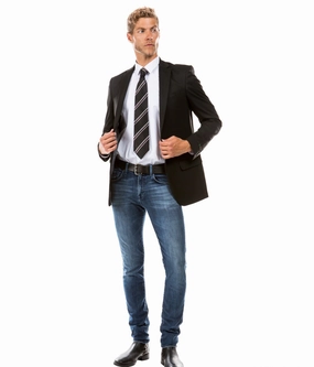 Fornido Collection: Dark Gray Solid Color Single Breasted Jacket - Modern Fit