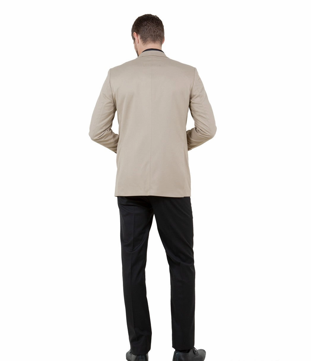 Fornido Collection: Tan Solid Color Single Breasted Jacket - Modern Fit