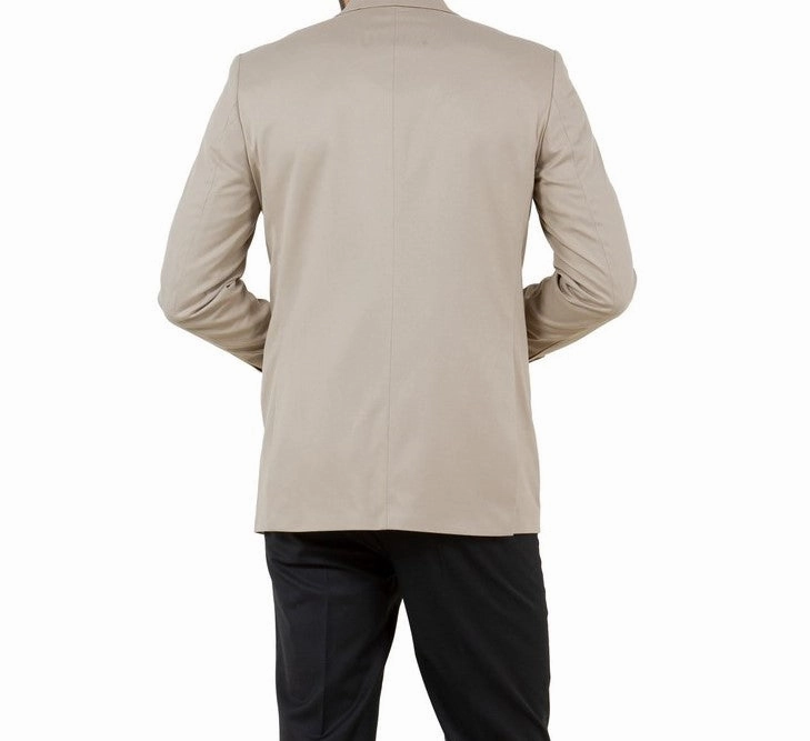 Fornido Collection: Tan Solid Color Single Breasted Jacket - Modern Fit
