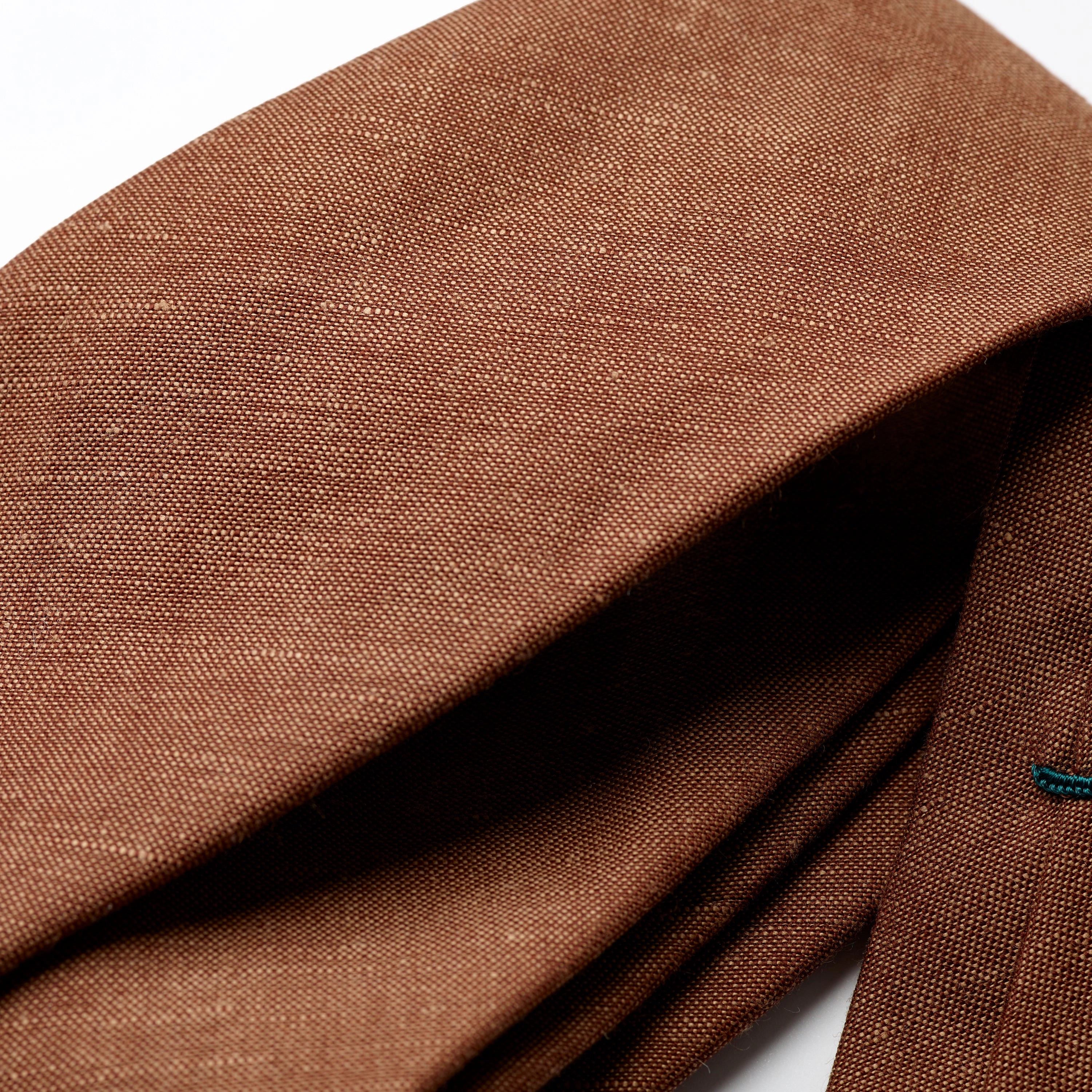 Fox 3 Fold Brown Wool Linen Tie