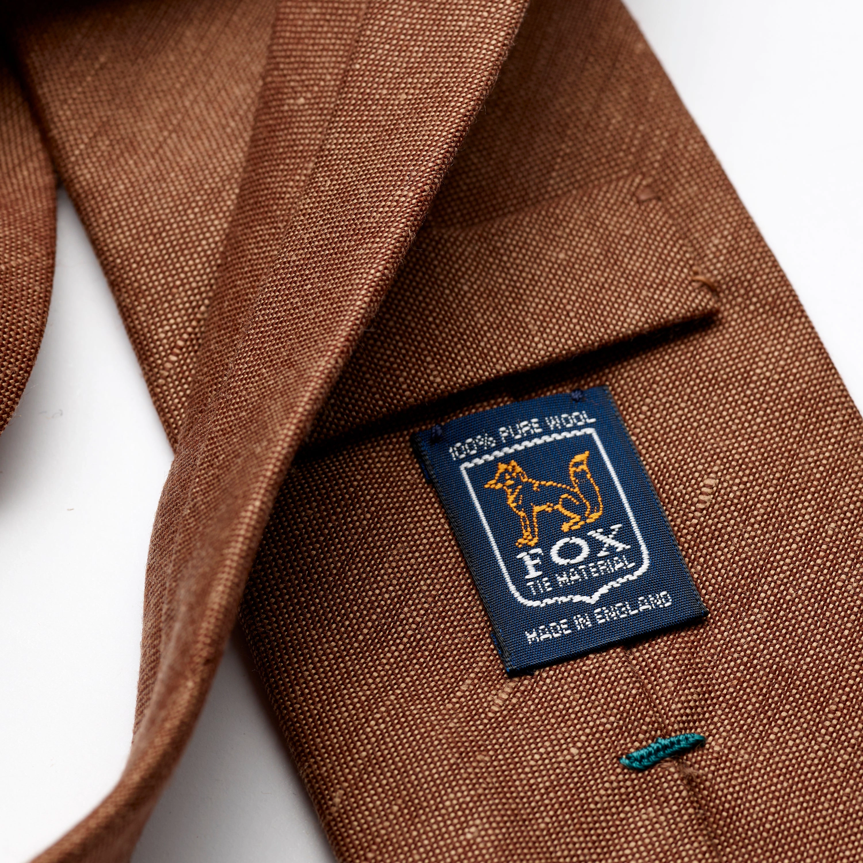 Fox 3 Fold Brown Wool Linen Tie
