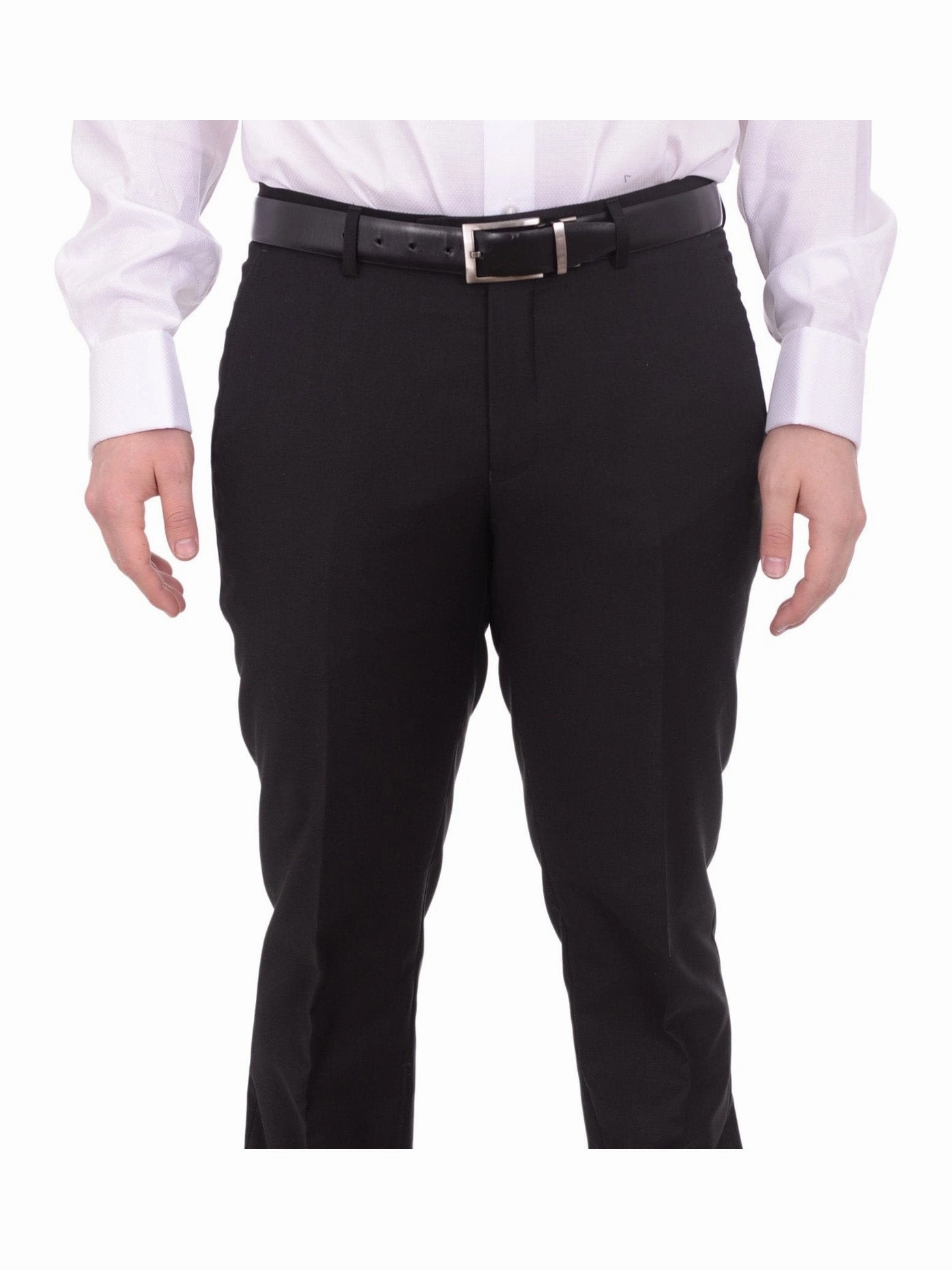 Gino Vitale Slim Fit Solid Black One Button Tuxedo Suit With Satin Shawl Lapels
