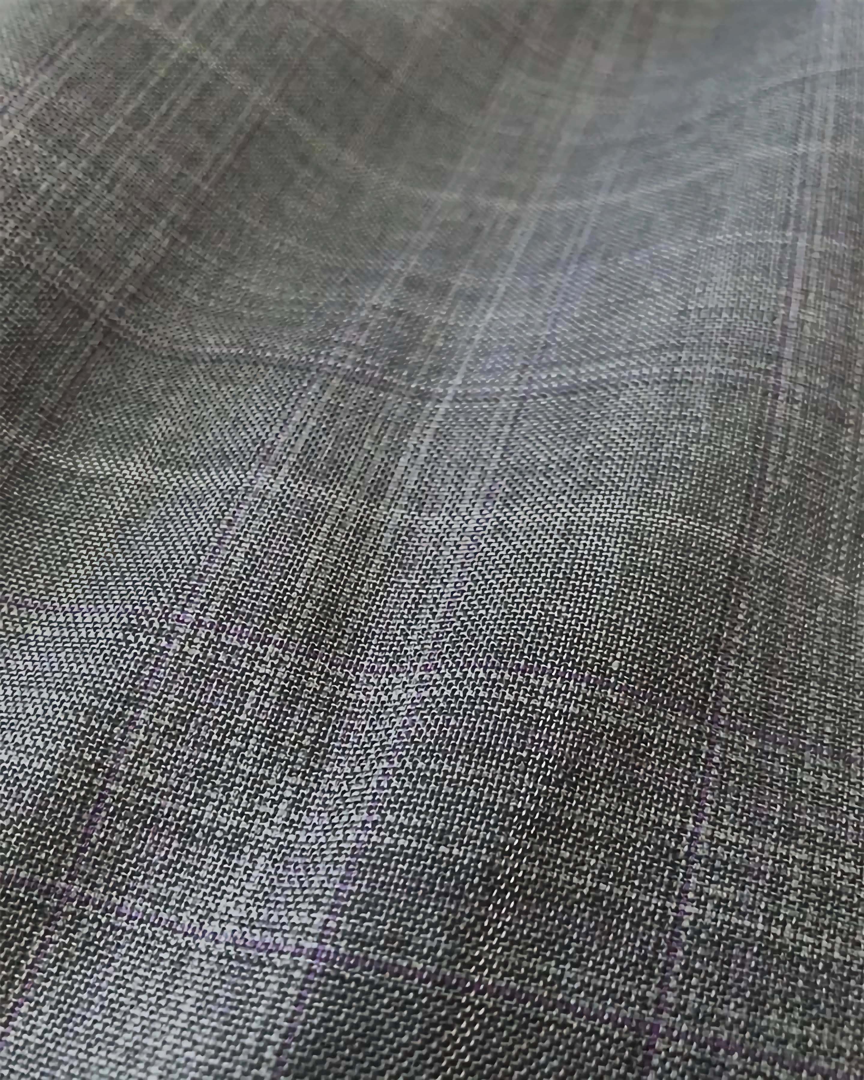 Gray Double Breasted 2 Piece Suit Regular Fit Glen Plaid