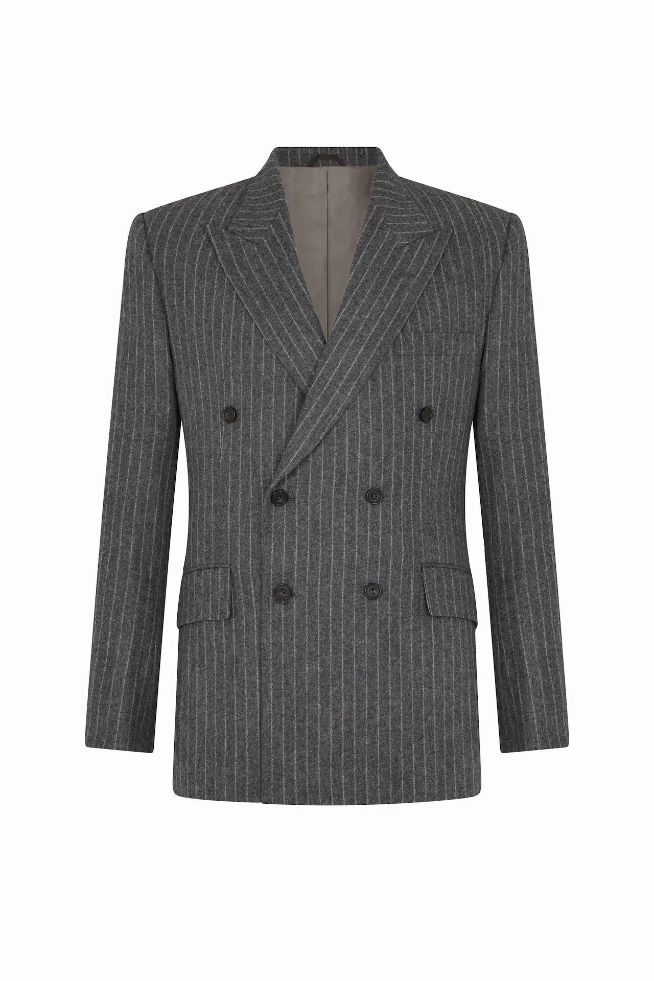 Grey Chalk Stripe Double Breasted Suit
