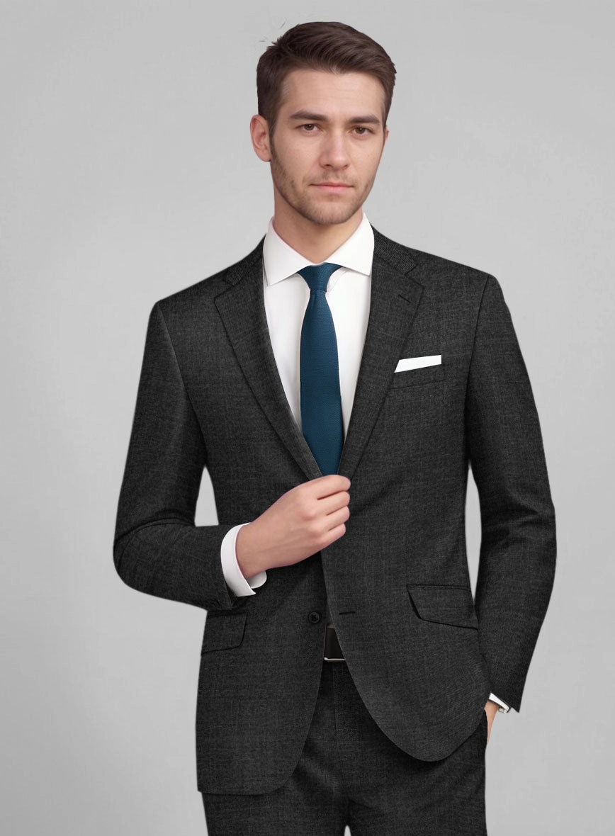 Guabello Charcoal Sharkskin Suit