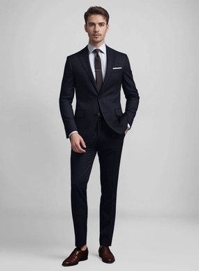 Guabello Dark Blue Pinstripe Suit