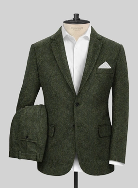 Harris Tweed Forest Green Herringbone Suit