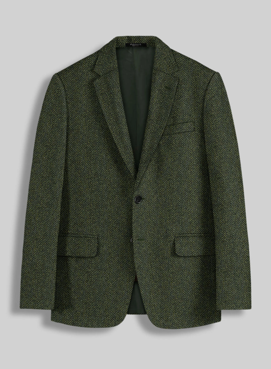 Harris Tweed Forest Green Herringbone Suit
