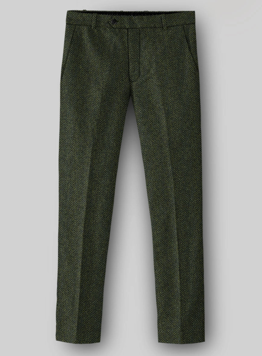 Harris Tweed Forest Green Herringbone Suit