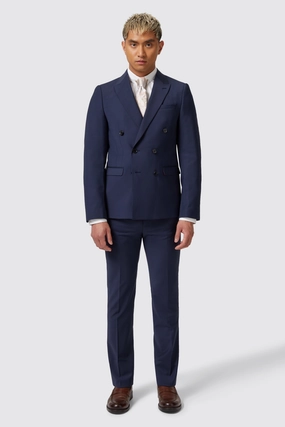 Harwood Slim Fit Navy Double Breasted Wool Suit - ARCHIVE