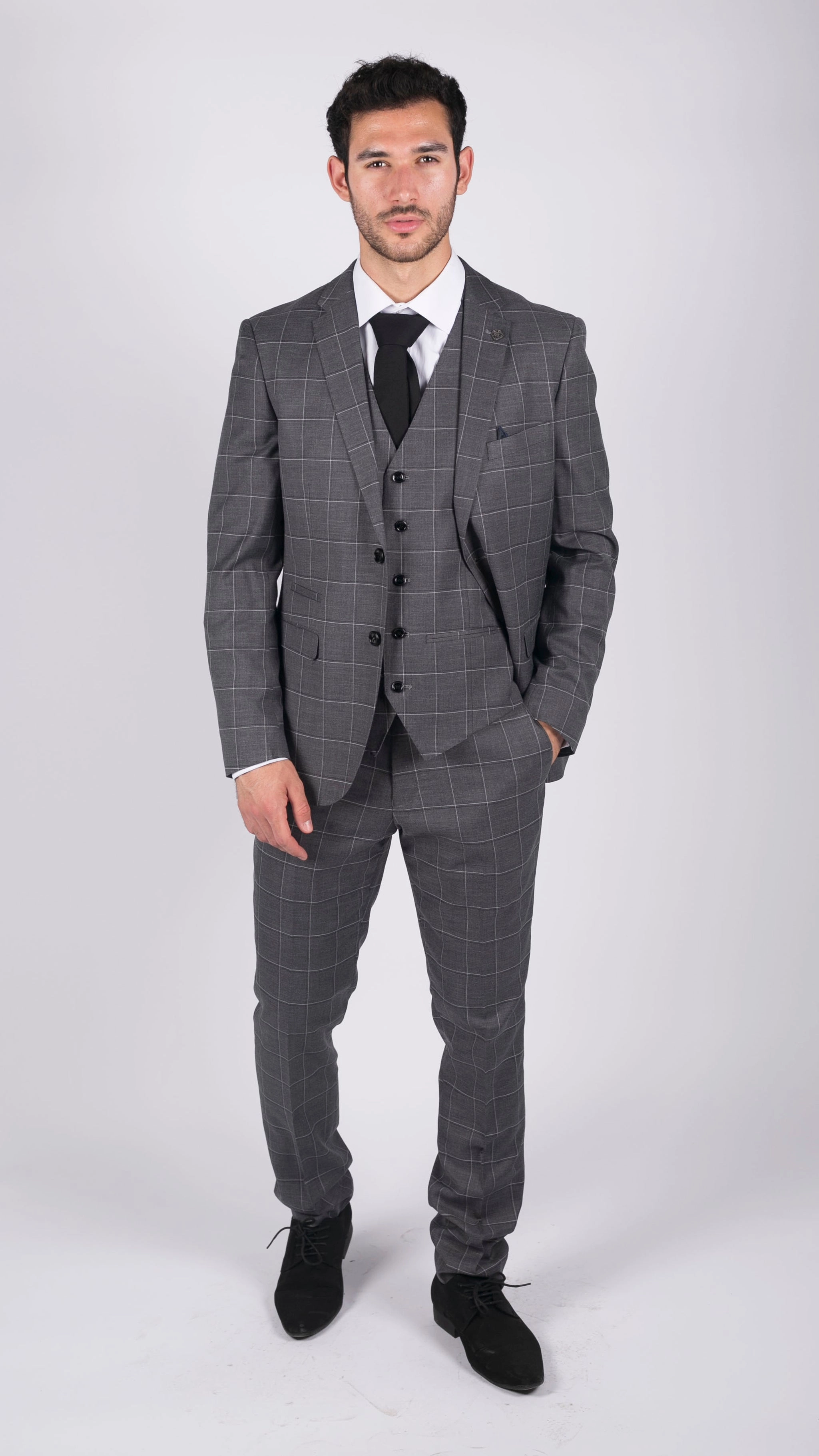 Hobbs Grey Check 3 Piece Suit