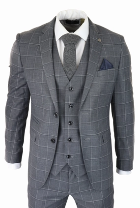 Hobbs Grey Check 3 Piece Suit