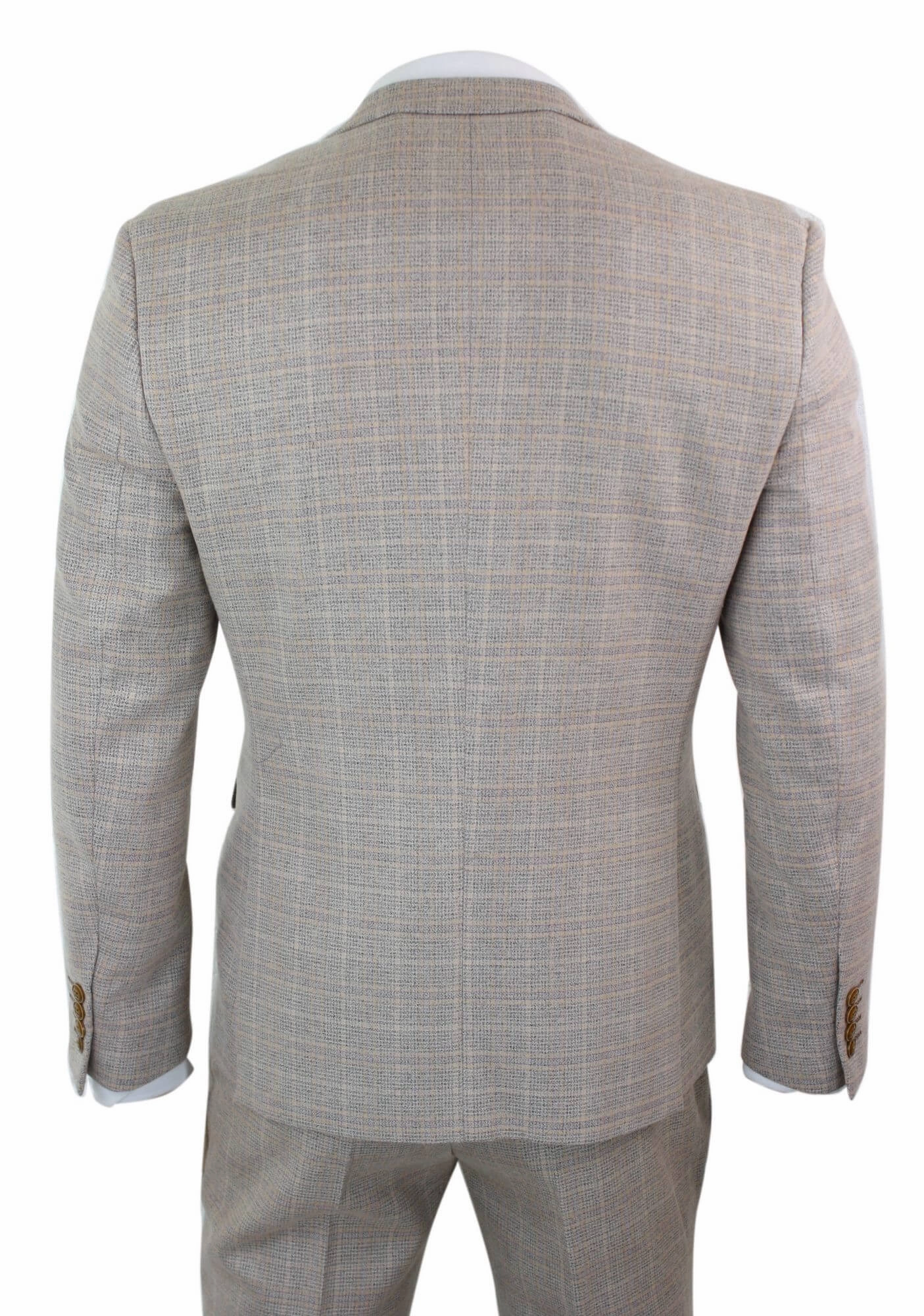 Holland Check Tweed Beige 3 Piece Suit