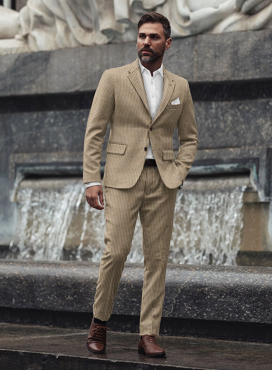 Houndstooth Beige Tweed Suit