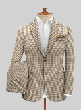 Houndstooth Beige Tweed Suit