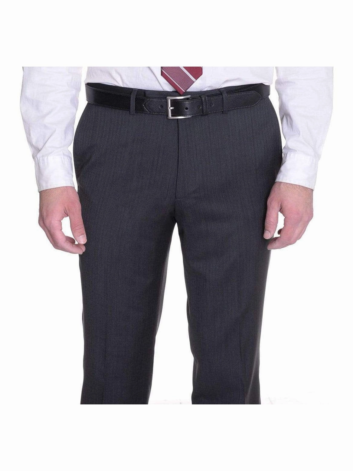 Hugo Boss Pasini2/movie2 Classic Fit Gray Striped Super 100 Wool Suit 40L