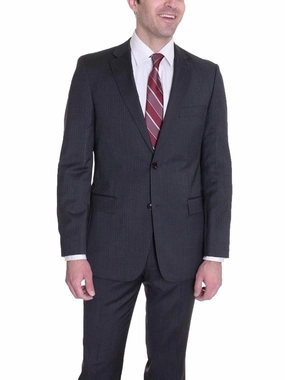 Hugo Boss Pasini2/movie2 Classic Fit Gray Striped Super 100 Wool Suit 40L