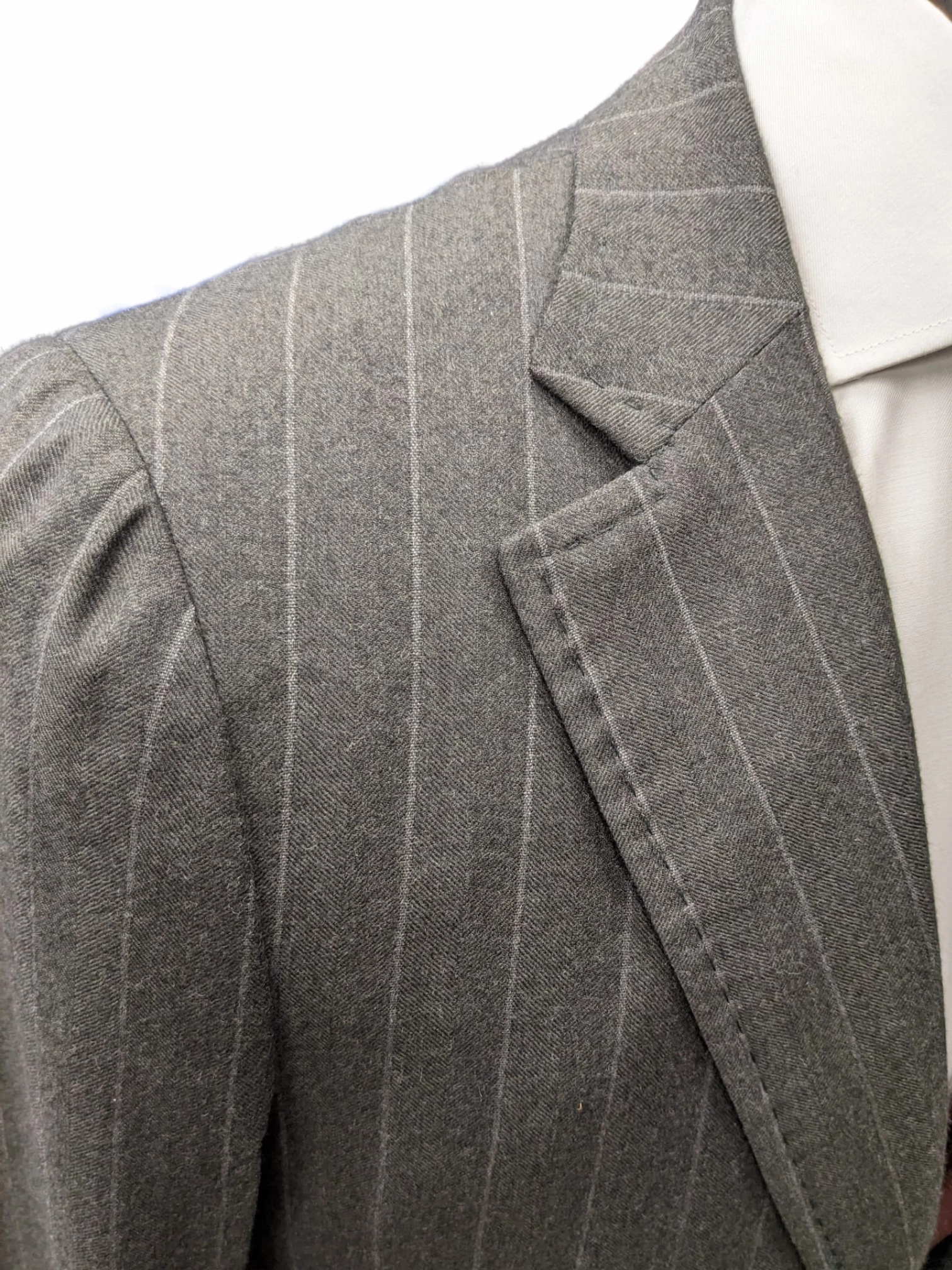 Isaia Mens Charcoal Gray Pinstriped 40S 100% Super 130s Wool 2 Piece Suit