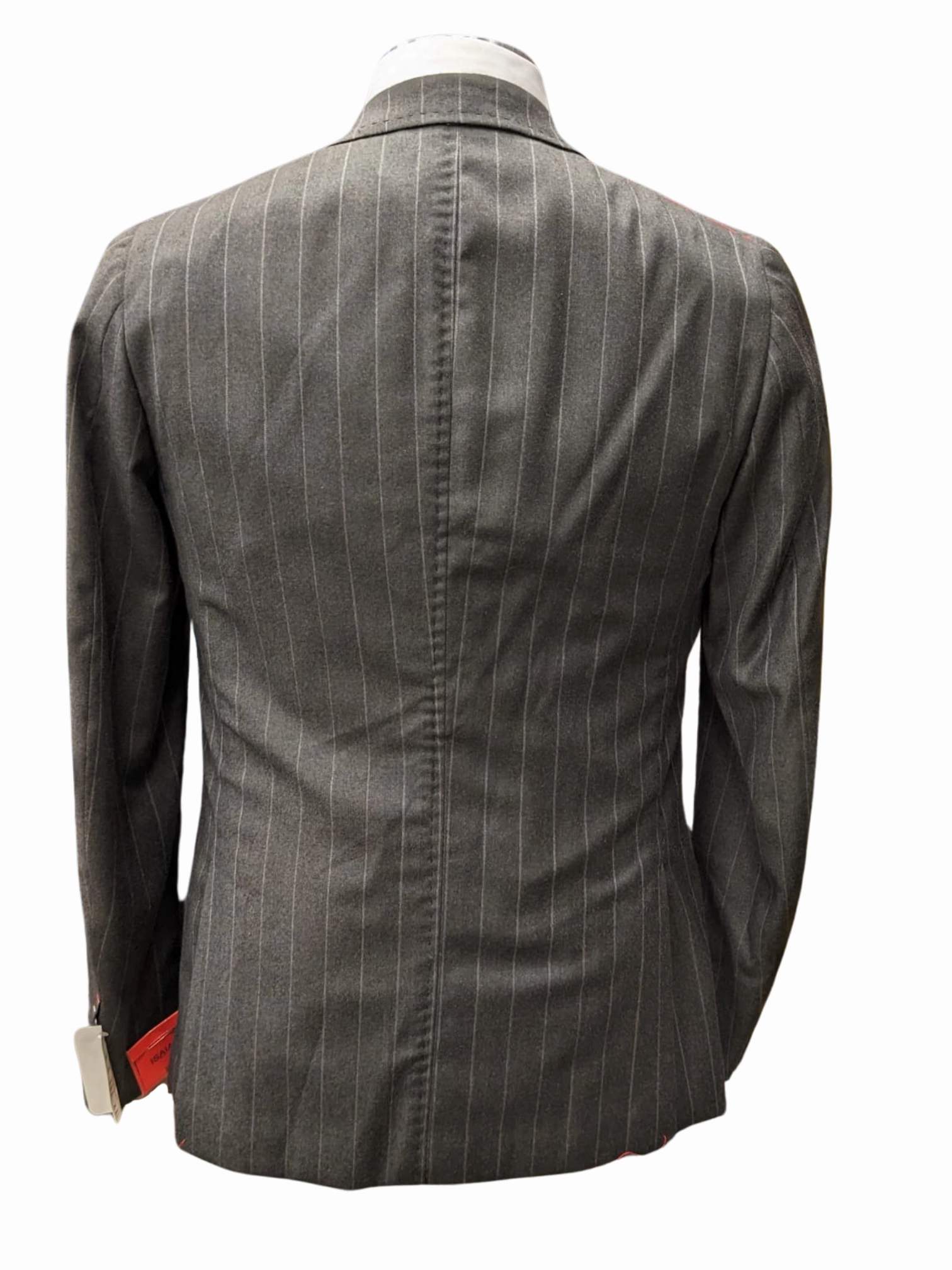 Isaia Mens Charcoal Gray Pinstriped 40S 100% Super 130s Wool 2 Piece Suit