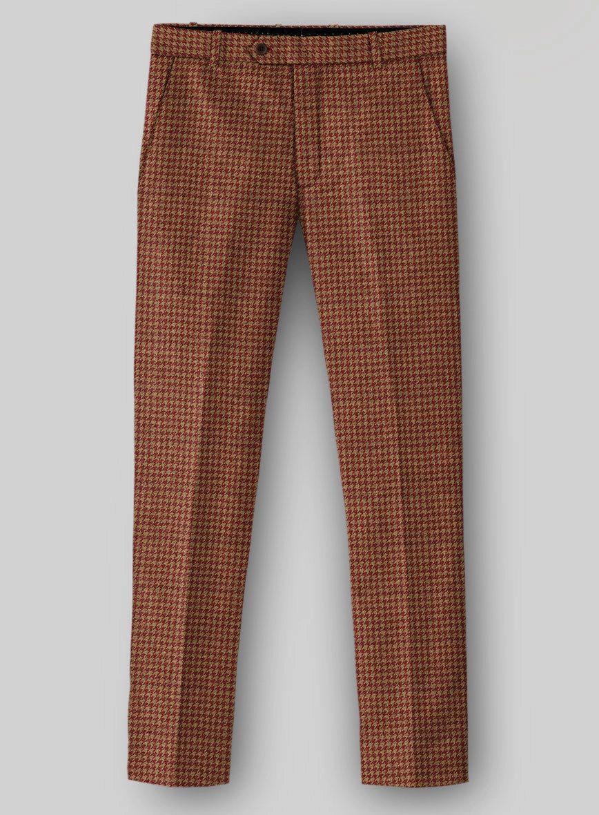 Italian Chestnut Red Houndstooth Tweed Suit