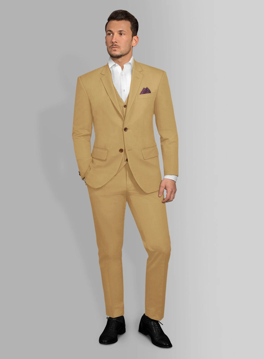 Italian Cider Brown Cotton Stretch Suit
