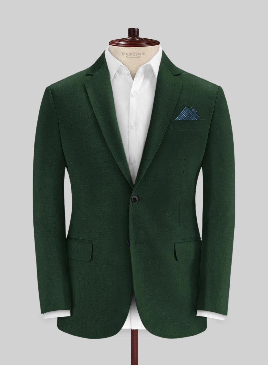 Italian Emerald Green Cotton Stretch Suit