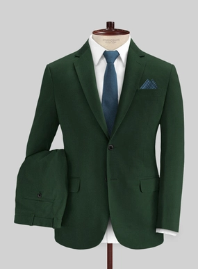 Italian Emerald Green Cotton Stretch Suit