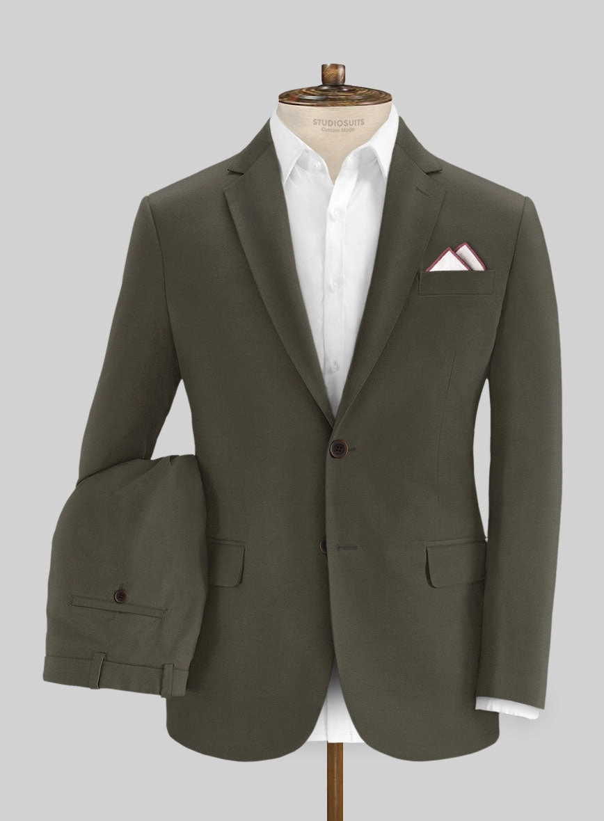 Italian Ivy Green Cotton Stretch Suit