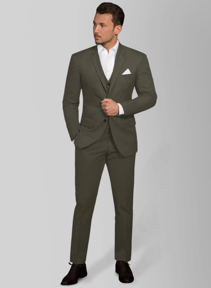 Italian Ivy Green Cotton Stretch Suit