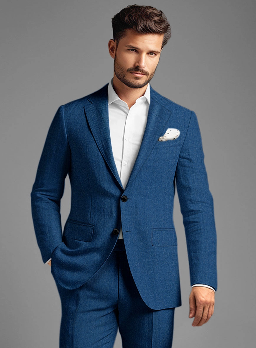 Italian Linen French Blue Suit