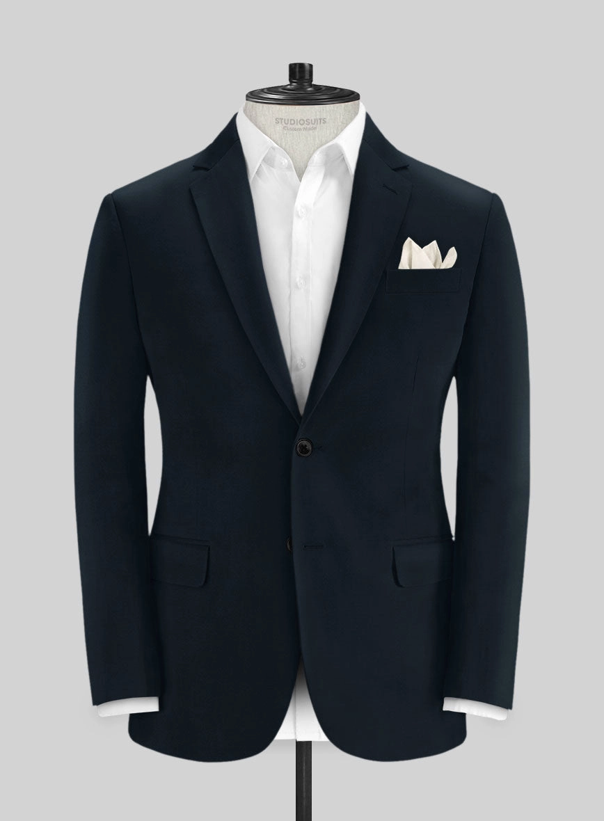 Italian Midnight Blue Cotton Stretch Suit