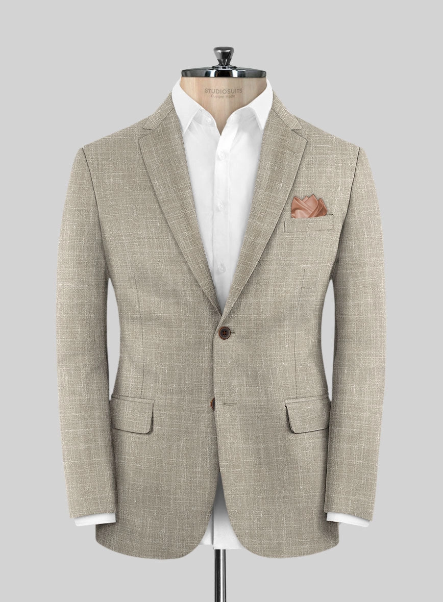 Italian Murano Beige Wool Linen Suit