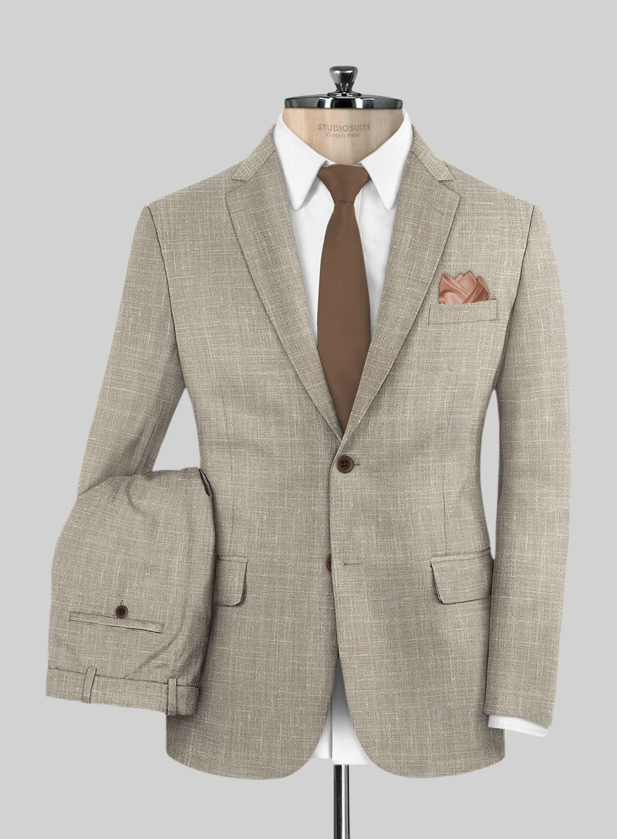 Italian Murano Beige Wool Linen Suit