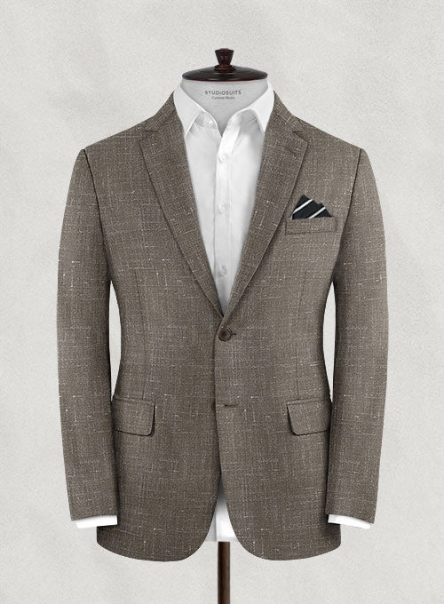 Italian Murano Brown Wool Linen Suit