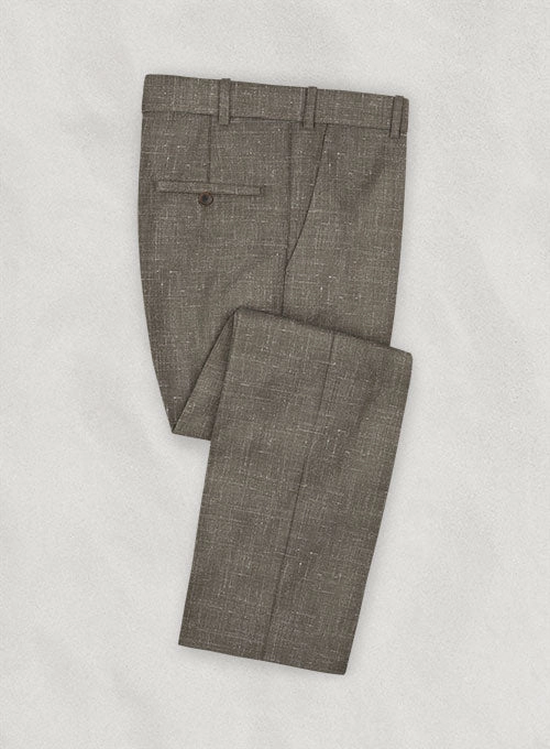 Italian Murano Brown Wool Linen Suit