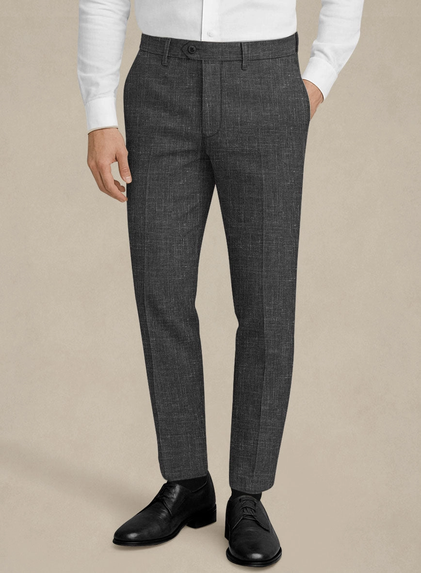 Italian Murano Charcoal Wool Linen Suit