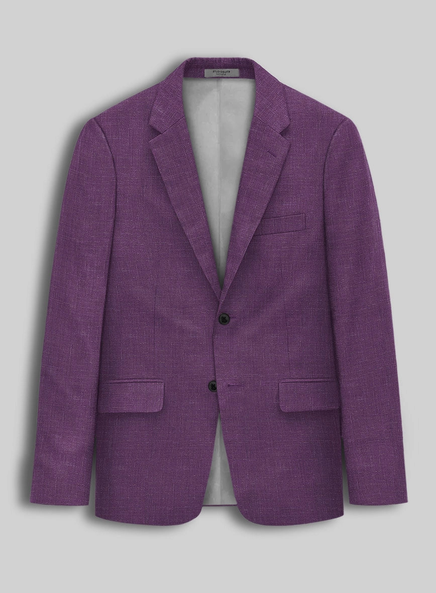 Italian Murano Eggplant Wool Linen Suit