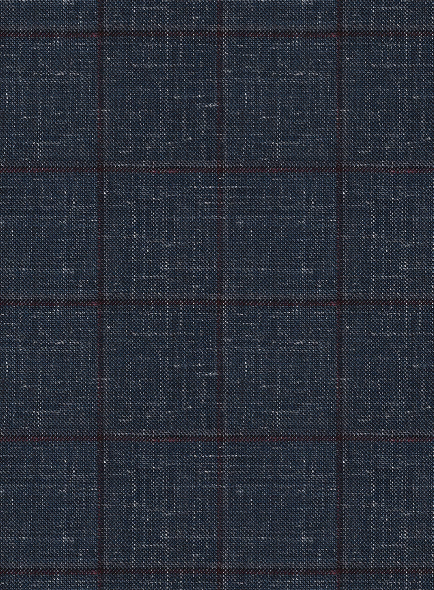 Italian Murano Ili Blue Wool Linen Silk Suit