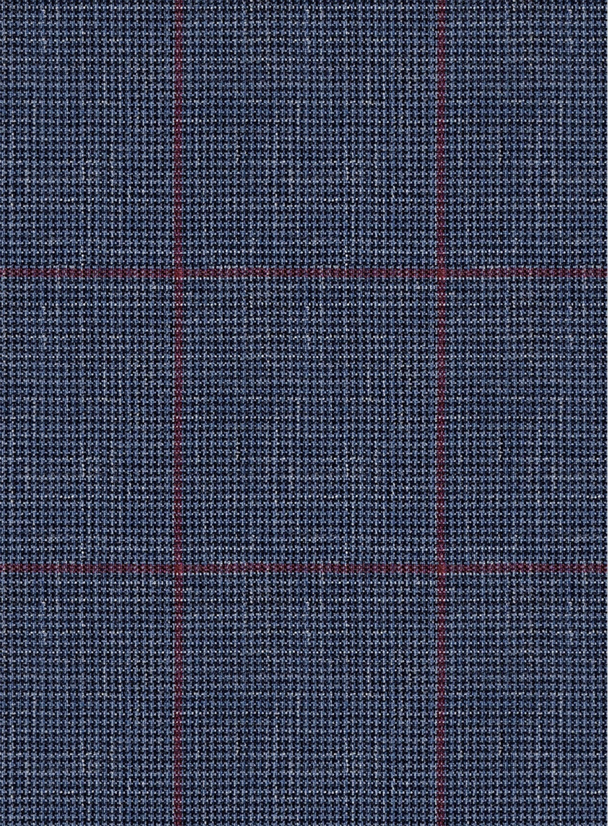 Italian Murano Leopo Blue Wool Linen Suit